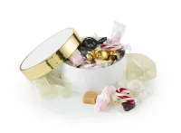 Hvid m. Guld kant - Julemix 300 g. 