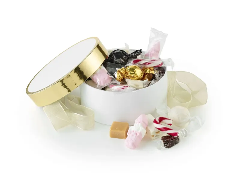 Hvid m. Guld kant - Julemix 300 g. 