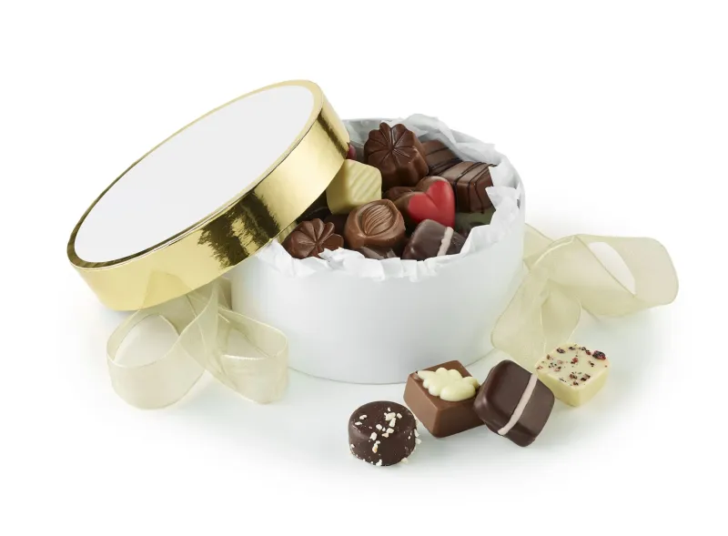 Hvid m. Guld kant - Luksuschokolade 500 g. 
